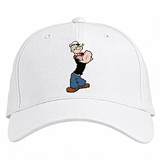 Baseball cap with Print Popeye The Sailor Powerfull - white