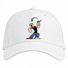 Baseball cap with Print Popeye The Sailor Powerfull Popeye - white