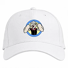 Baseball cap with Print Popeye The Sailor Logo - white