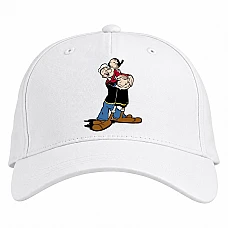 Baseball cap with Print Popeye The Sailor Love - white