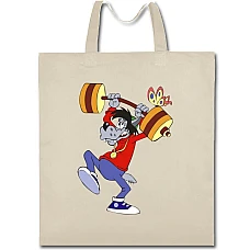 Eco bag with print Well Wait Wolf Sports - beige