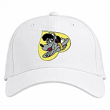 Baseball cap with Print Well Wait Wolf Heart - white