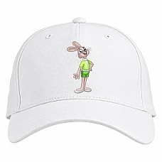 Baseball cap with Print Well Wait Hare - white