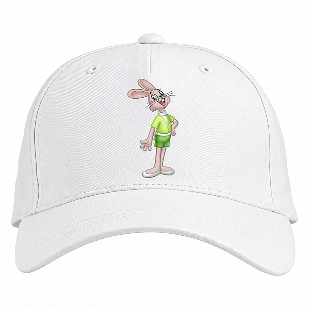 Baseball cap with Print Well Wait Hare - white