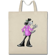 Eco bag with print Well Wait Wolf Stylish - beige