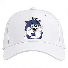 Baseball cap with Print Buttermilk Cat Matroskin Hero - white