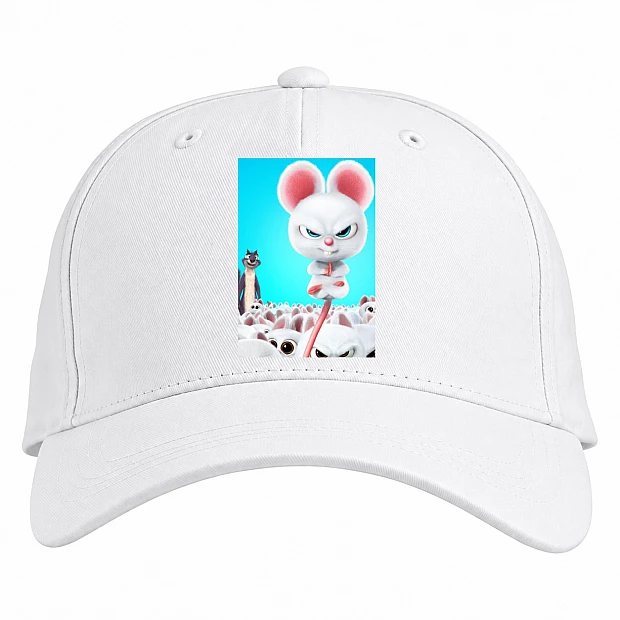 Baseball cap with Print The Nut Job Angry Mouse - white