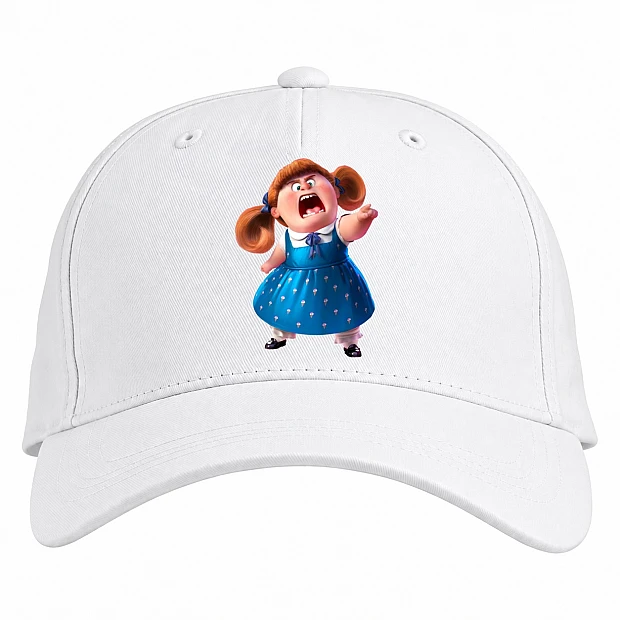 Baseball cap with Print The Nut Job Girl - white