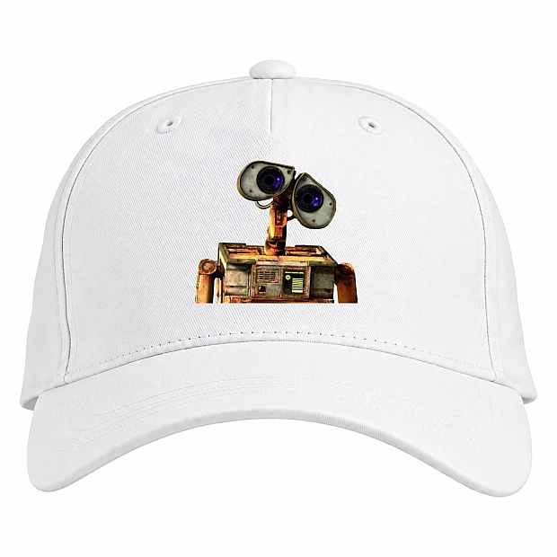 Baseball cap with Print Wall-E Robot Face - white