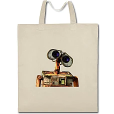 Eco bag with print Wall-E Robot Face - beige