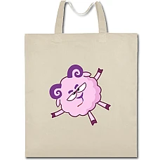 Eco bag with print Unhappy With Smeshariki Barash - beige