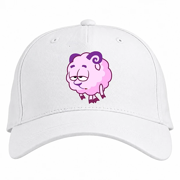 Baseball cap with Print Tired Smeshariki Barash - white