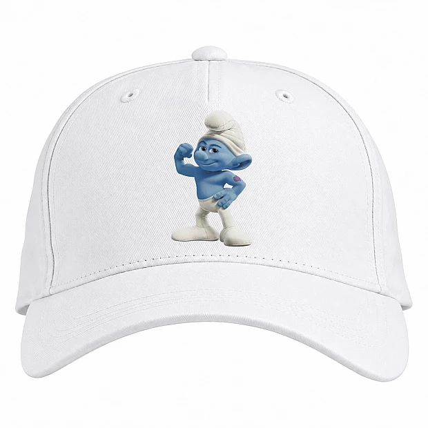 Baseball cap with Print The Smurfs Power - white