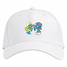 Baseball cap with Print The Smurfs Love - white