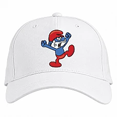 Baseball cap with Print The Smurfs Angry - white