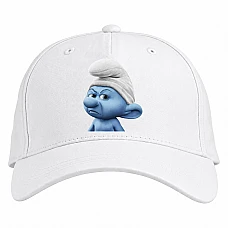 Baseball cap with Print The Smurfs Angry Smurf - white
