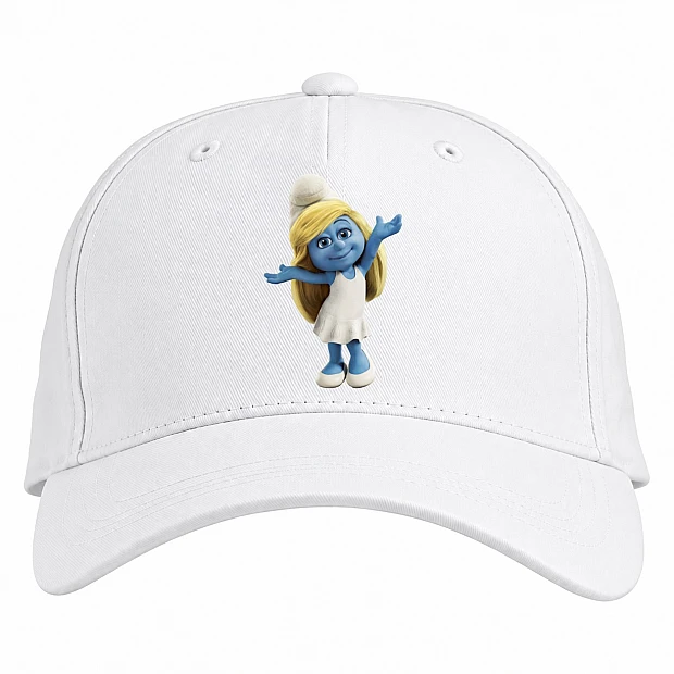 Baseball cap with Print The Smurfs Smurf Girl - white