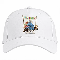 Baseball cap with Print The Smurfs Happy Birthday - white