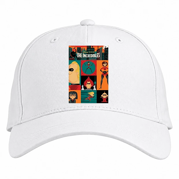 Baseball cap with Print The Incredibles Main Theme - white