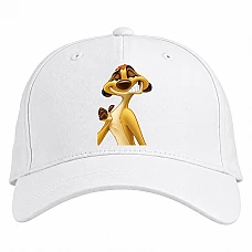 Baseball cap with Print Timon And Pumbaa Timon Face - white