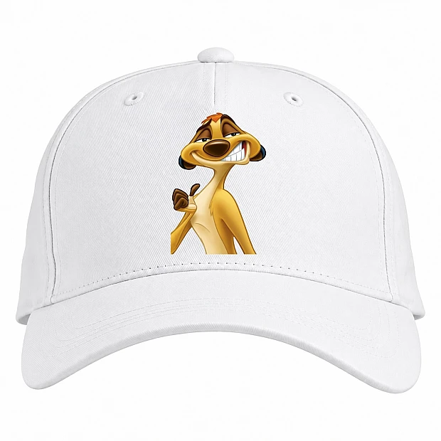 Baseball cap with Print Timon And Pumbaa Timon Face - white