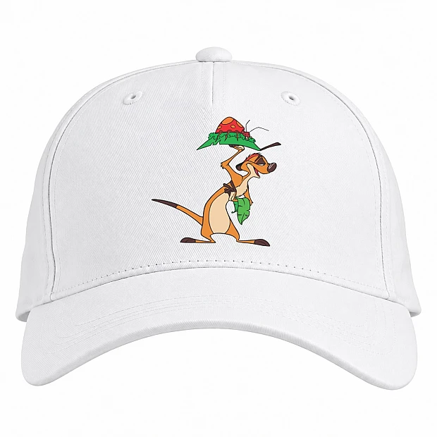 Baseball cap with Print Timon And Pumbaa Timon With Food - white