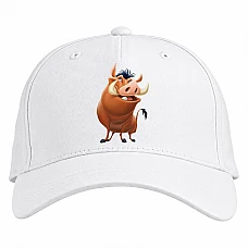 Baseball cap with Print Timon And Pumbaa Smiling Pumbaa - white
