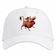 Baseball cap with Print Timon And Pumbaa Pumbaa Smile - white