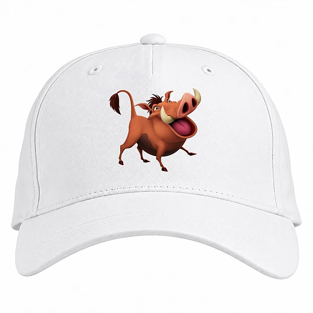Baseball cap with Print Timon And Pumbaa Pumbaa Smile - white