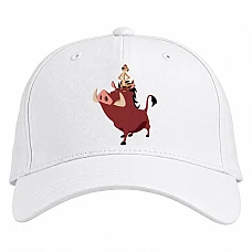 Baseball cap with Print Timon And Pumbaa Main Heroes - white