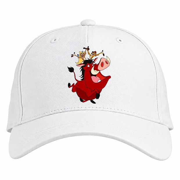 Baseball cap with Print Timon And Pumbaa Funny Heroes - white