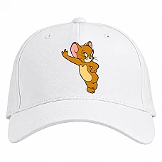 Baseball cap with Print Tom And Jerry Mouse - white