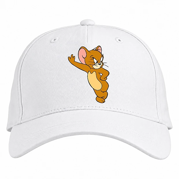 Baseball cap with Print Tom And Jerry Mouse - white