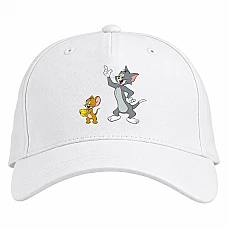 Baseball cap with Print Tom And Jerry Heroes - white