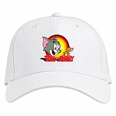 Baseball cap with Print Tom And Jerry Main Theme - white