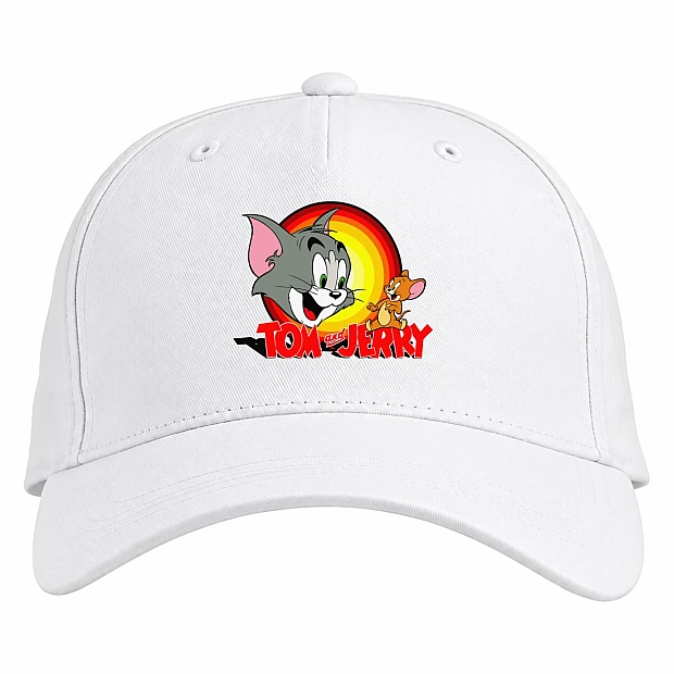 Baseball cap with Print Tom And Jerry Main Theme - white