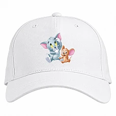 Baseball cap with Print Tom And Jerry Little Heroes - white