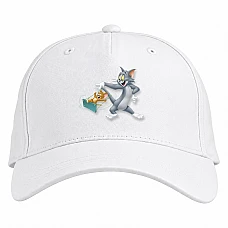 Baseball cap with Print Tom And Jerry Funny Heroes - white