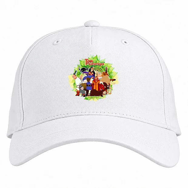 Baseball cap with Print Three Heroes Main Heroes - white