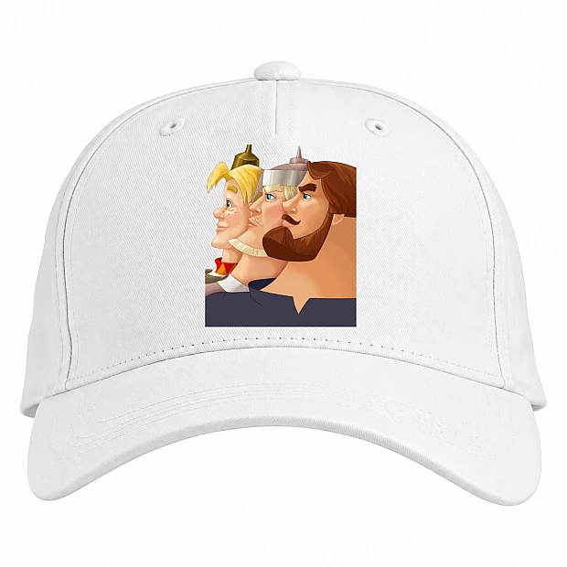 Baseball cap with Print Three Heroes Of The Protagonist - white