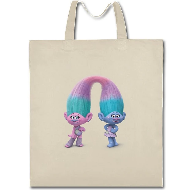 Eco bag with print Trolls Little Heroes - beige