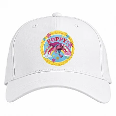 Baseball cap with Print Trolls Poppy - white