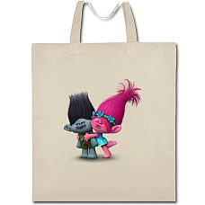 Eco bag with print Trolls Hugging - beige