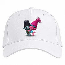 Baseball cap with Print Trolls Hugging - white