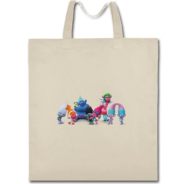 Eco bag with print Trolls Heroes - beige