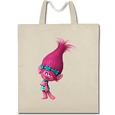 Eco bag with print Trolls Princess Poppy - beige