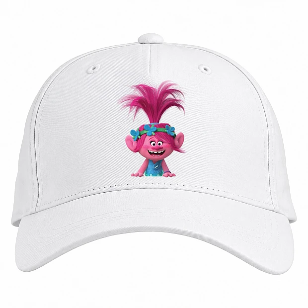 Baseball cap with Print Trolls Poppy Print - white