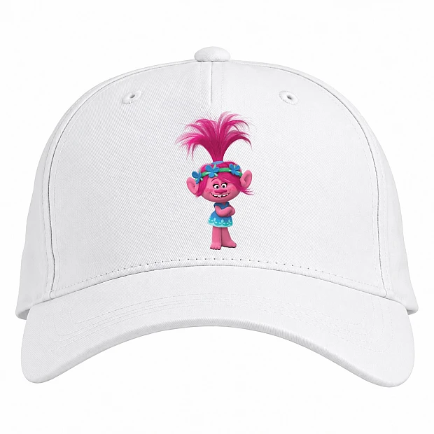 Baseball cap with Print Trolls Poppy Princess - white