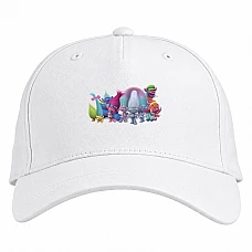 Baseball cap with Print Trolls Main Heroes - white