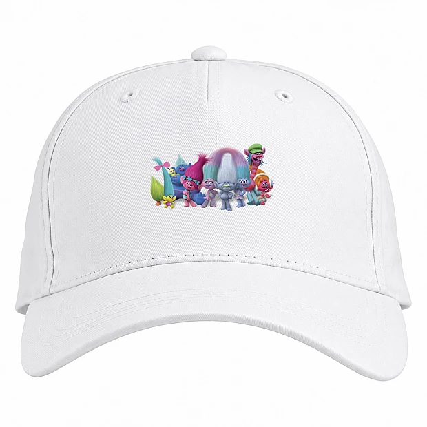 Baseball cap with Print Trolls Main Heroes - white